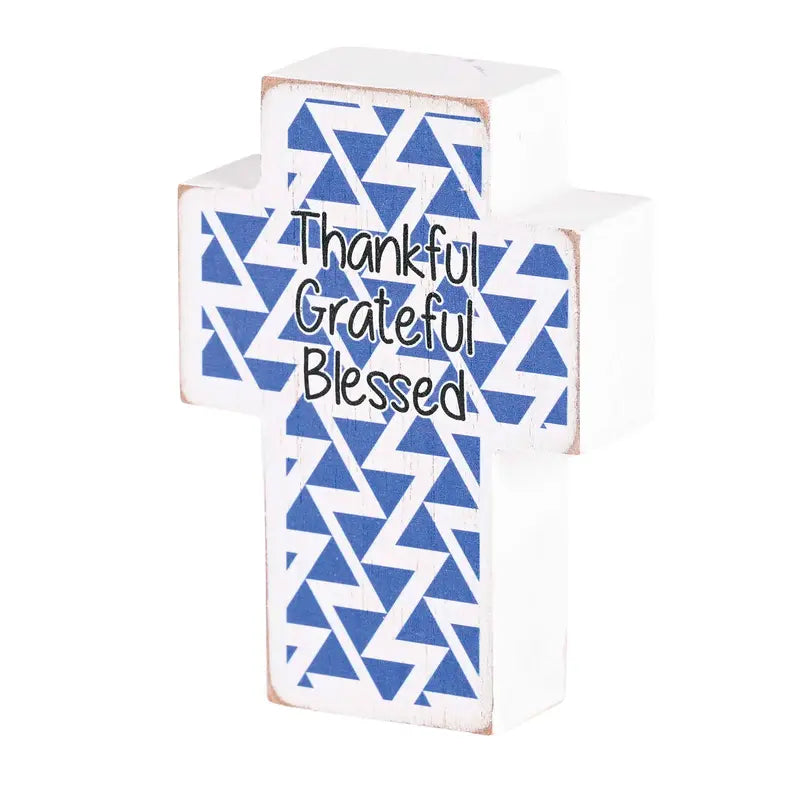 Tabletop Plaque Cross Thankful 3x4 Dicksons Inc