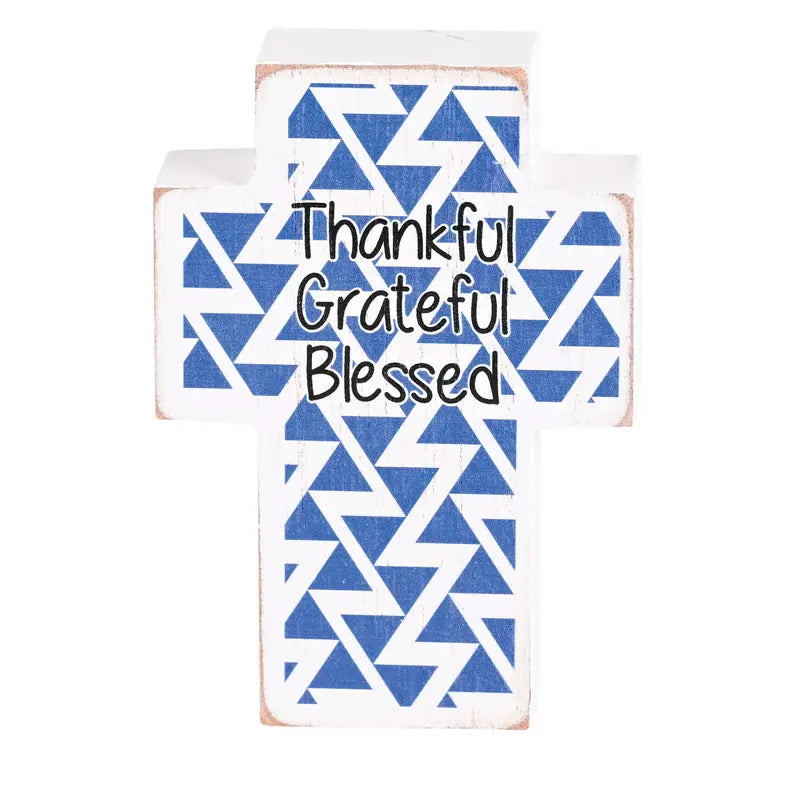 Tabletop Plaque Cross Thankful 3x4 Dicksons Inc