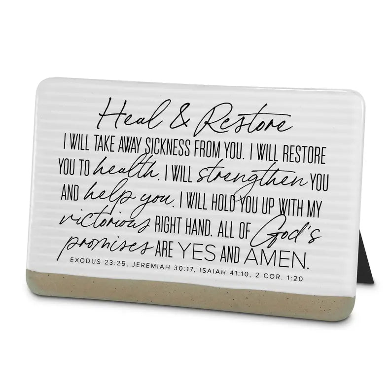 Tabletop Plaque Heal And Restore White Dicksons Inc