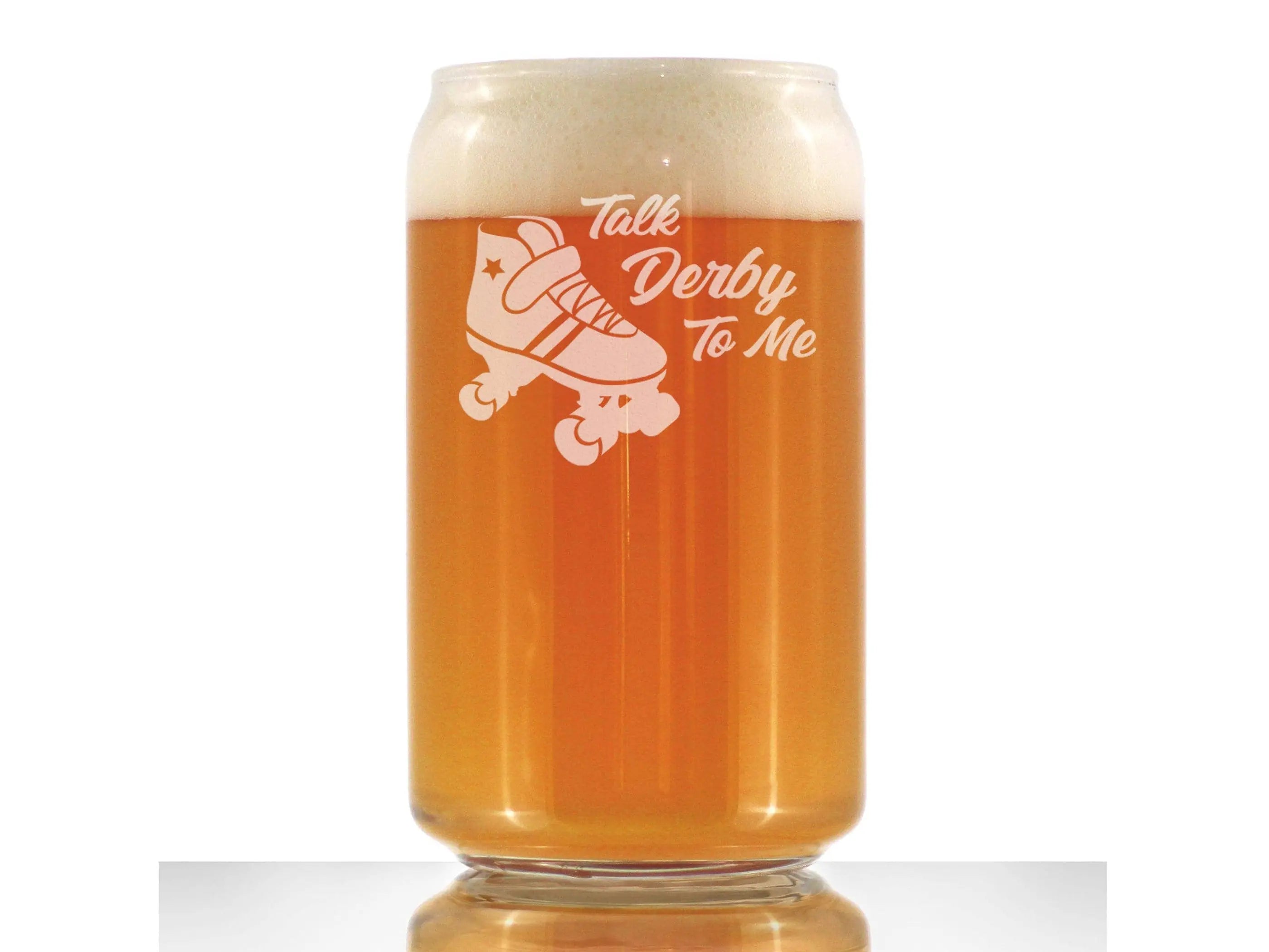 Talk Derby Beer Can Pint Glass - Roller Derby Gifts Bevvee
