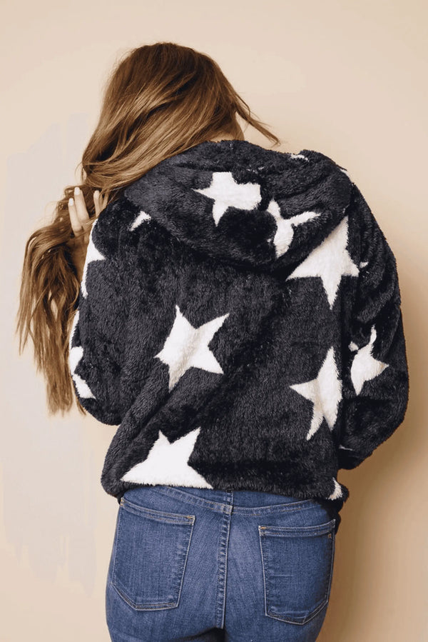 Tamy Fleece Hooded Coat Stay Warm in Style