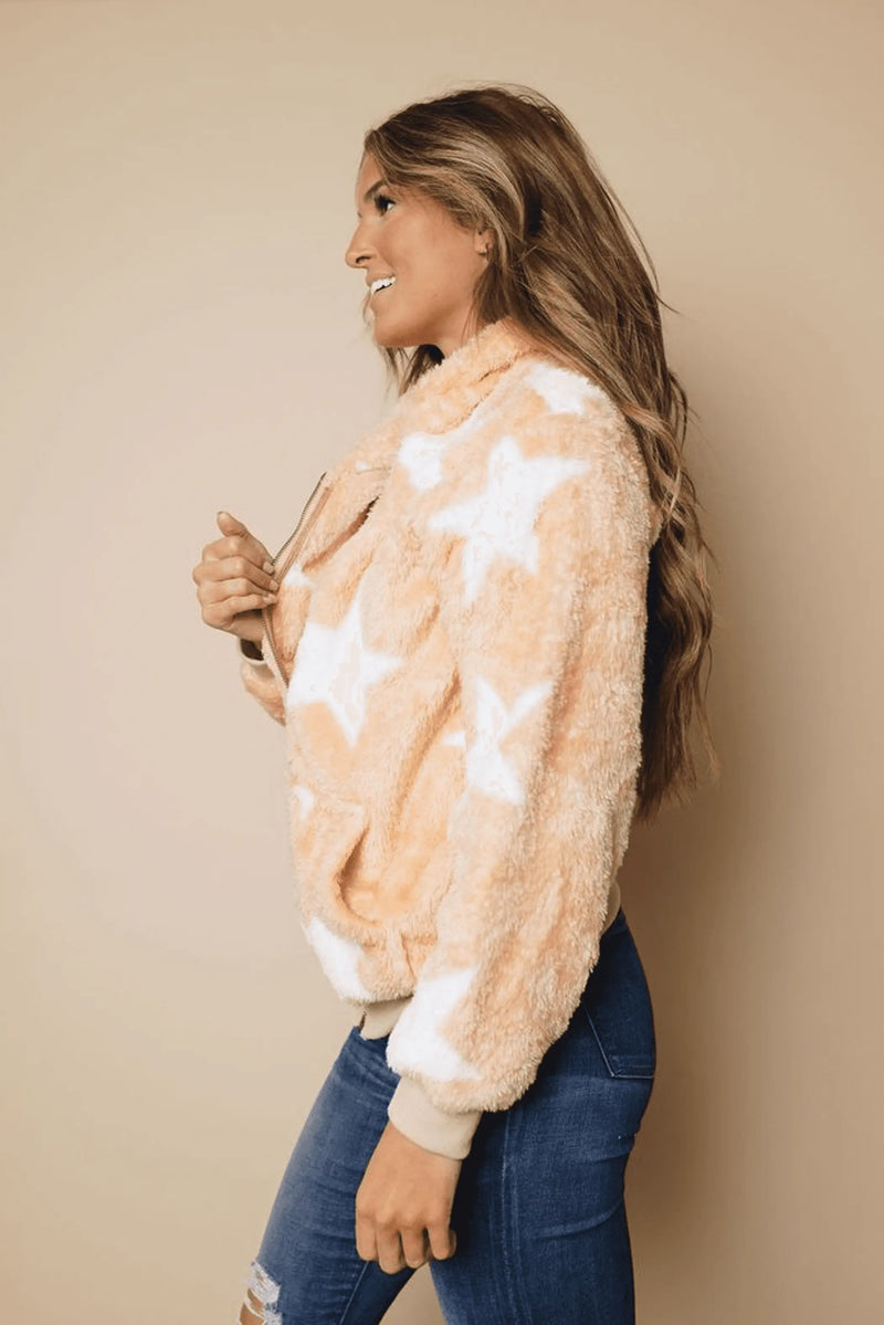 Tamy Fleece Hooded Coat Stay Warm in Style