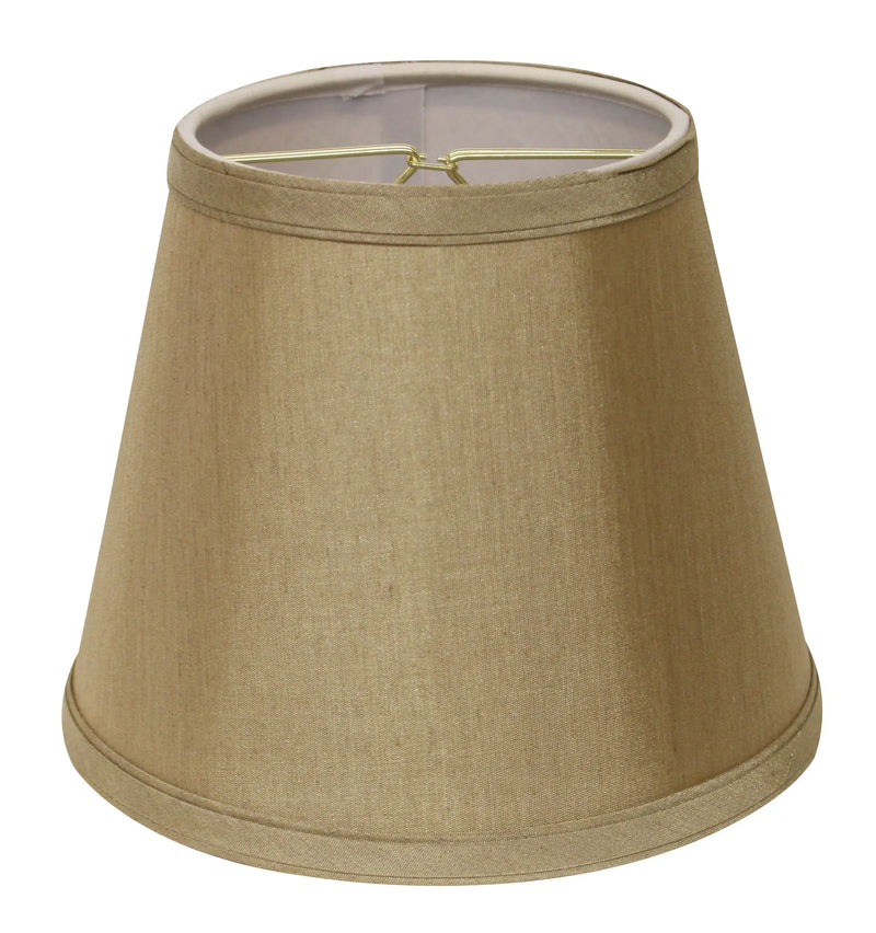 Beige linen lamp shade with a classic tapered design, perfect for adding elegance to any decor.