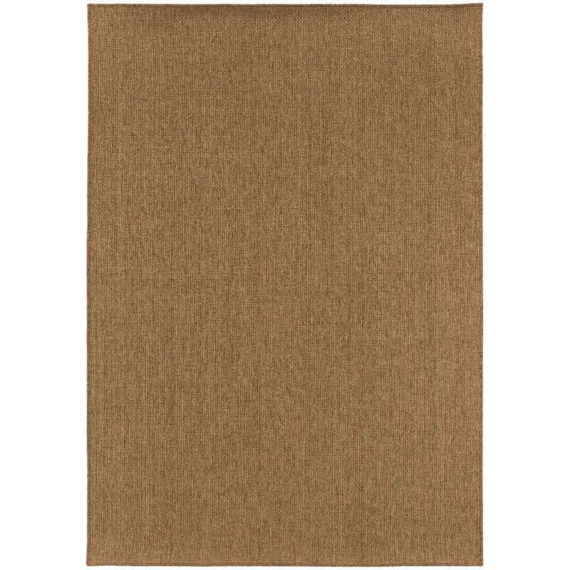 Tan Stain Resistant Indoor Outdoor Area Rug Homeroots Outdoor