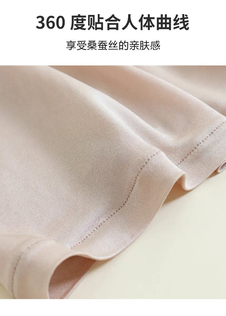 Tangge Spring and Summer Silk One-Sleeve Base Shirt Women's Home Clothes Mulberry Silk Crewneck Short-Sleeved T-Shirt Underarm Sweat-Absorbing Layer GreatEagleInc