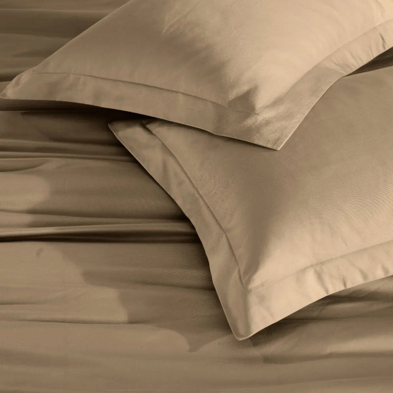 Taupe King Cotton Blend Washable Duvet Cover Set Homeroots Bed & Bath