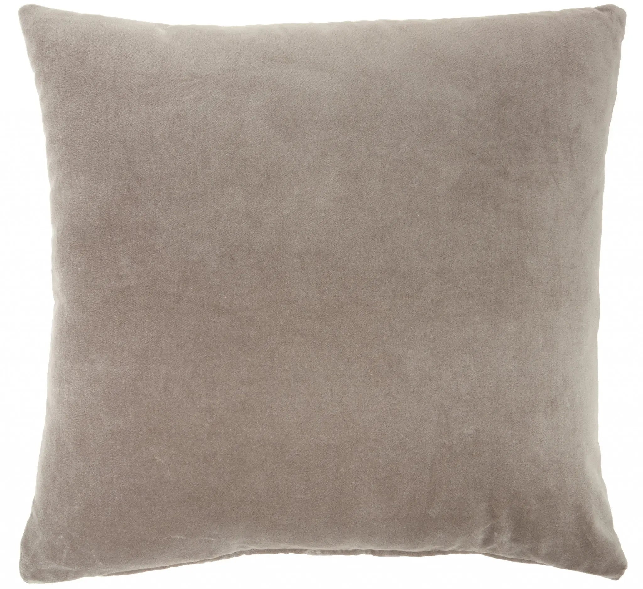 Taupe Soft Velvet Accent Throw Pillow - GreatEagleInc