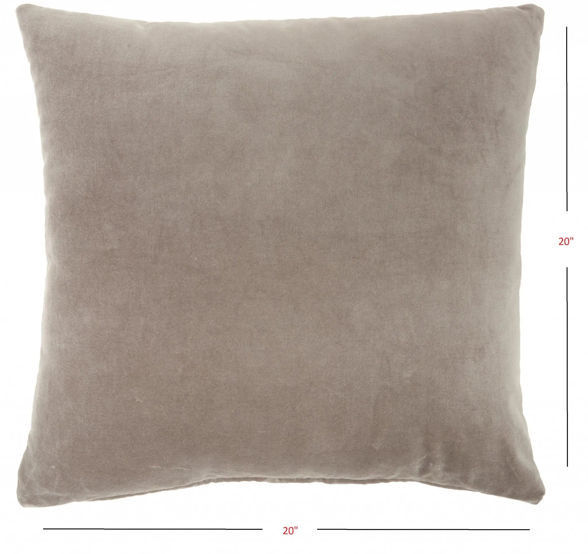 Taupe Soft Velvet Accent Throw Pillow - GreatEagleInc
