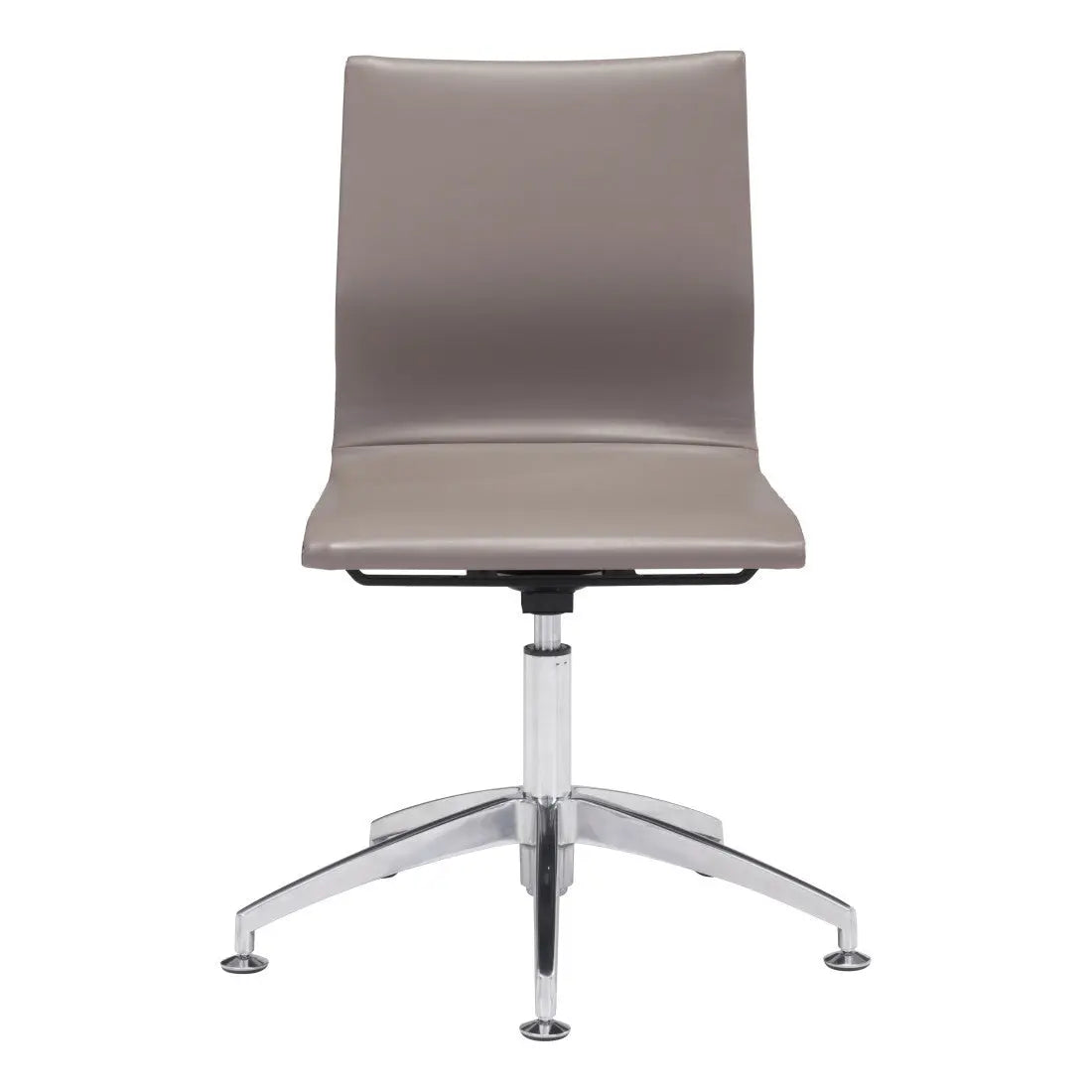 Taupe and Silver Swivel Faux Leather Conference Office Chair Homeroots Office