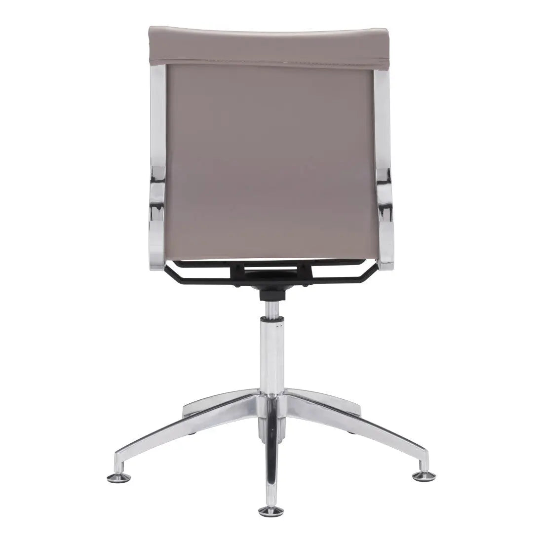 Taupe and Silver Swivel Faux Leather Conference Office Chair Homeroots Office