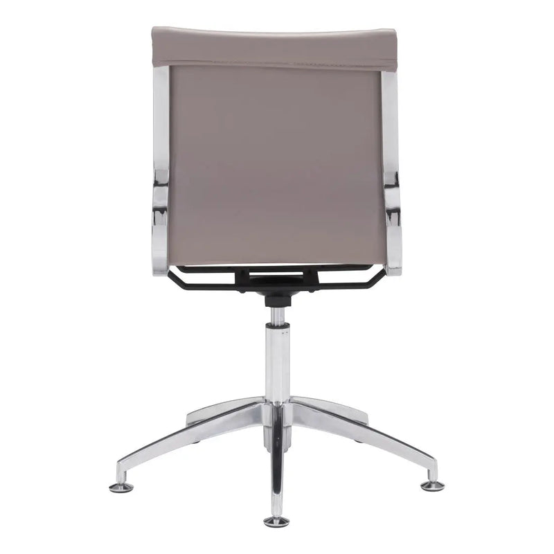 Taupe and Silver Swivel Faux Leather Conference Office Chair Homeroots Office