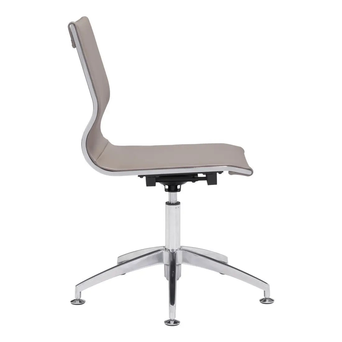 Taupe and Silver Swivel Faux Leather Conference Office Chair Homeroots Office