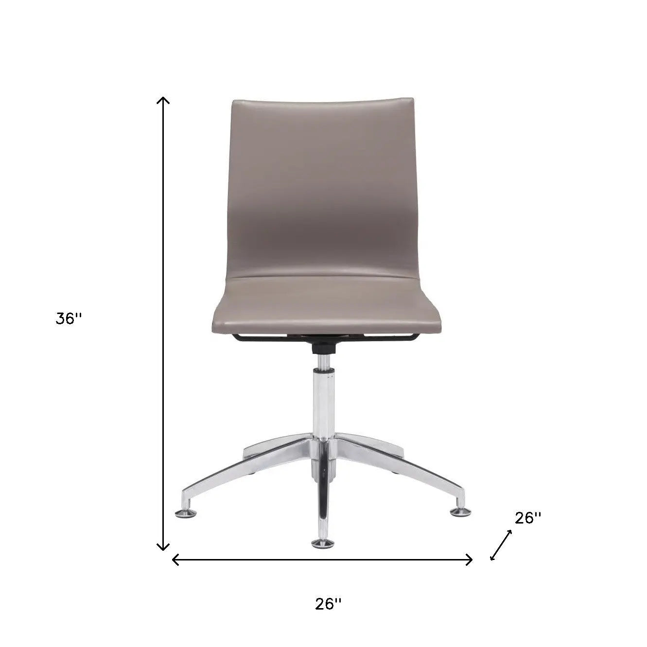Taupe and Silver Swivel Faux Leather Conference Office Chair Homeroots Office