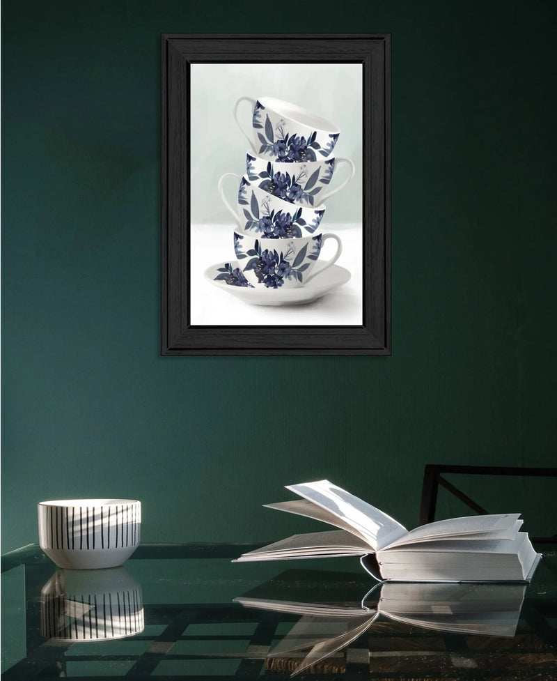 Tea Tower Blue 2 Black Framed Print Kitchen Wall Art Homeroots Home Decor