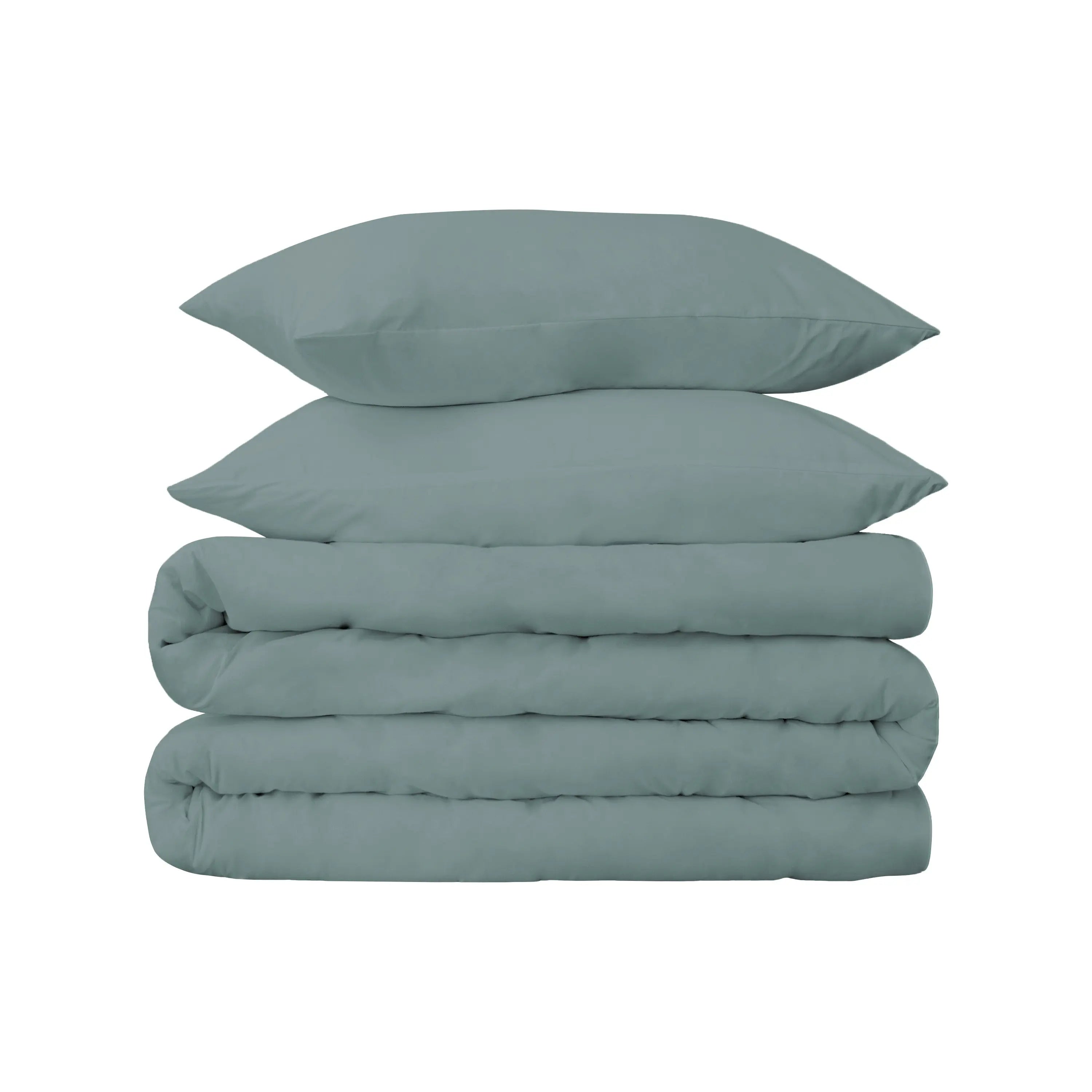 Teal Blue Queen Cotton Blend Washable Duvet Cover Set With Two Shams Homeroots Bed & Bath