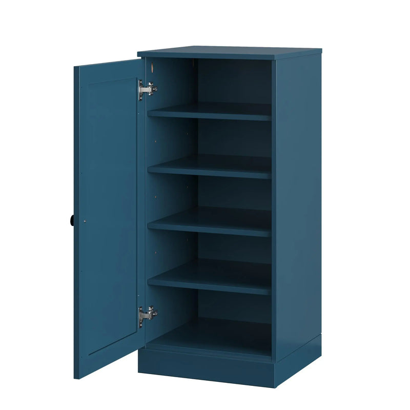 Teal Blue Ten Pair Solid WoodShoe Storage Cabinet Homeroots Organization
