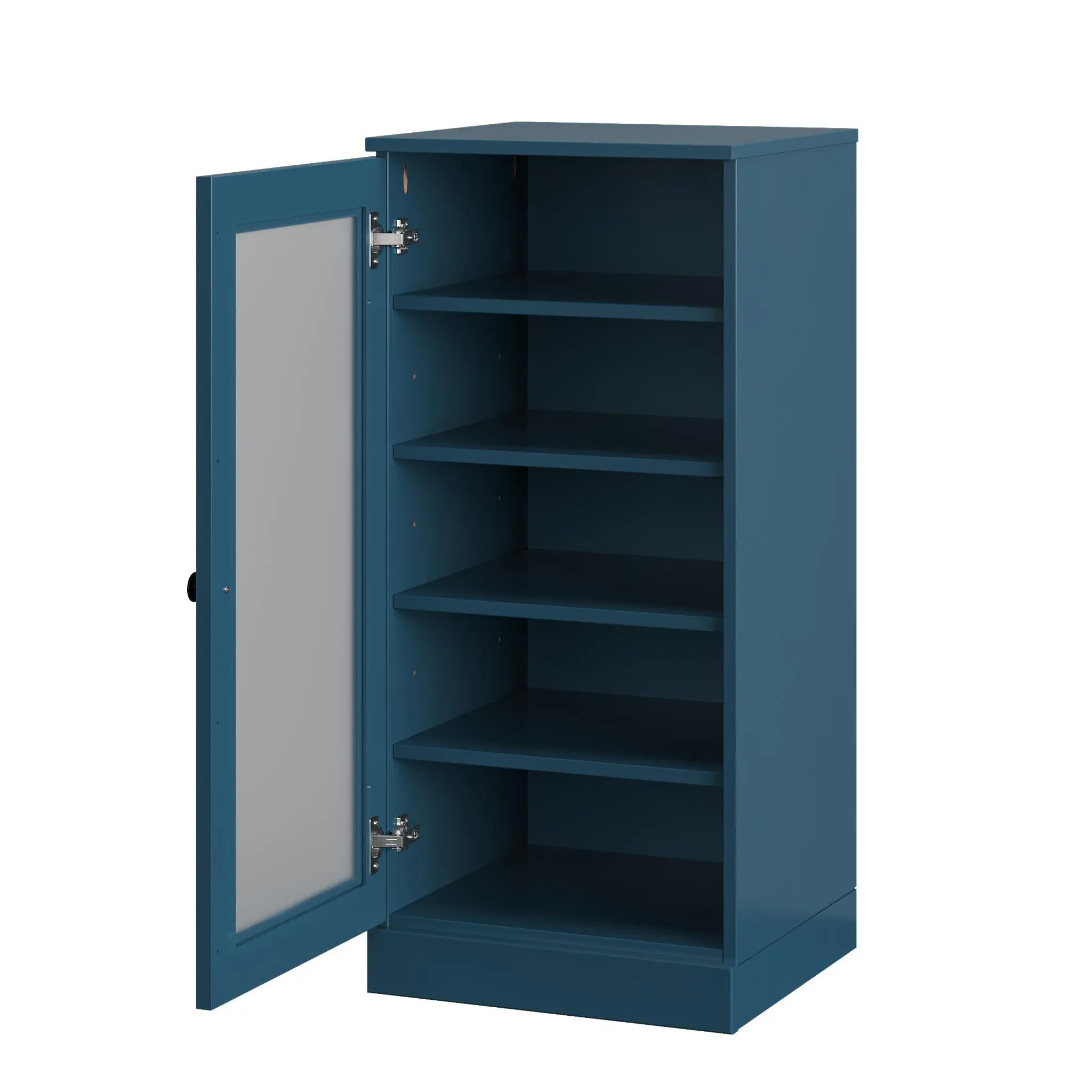 Teal Blue Ten Pair Solid WoodShoe Storage Cabinet Homeroots Organization