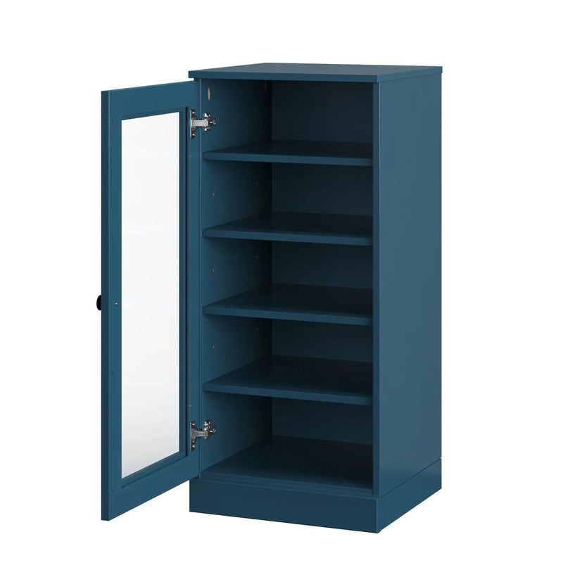 Teal Blue Ten Pair Solid WoodShoe Storage Cabinet Homeroots Organization