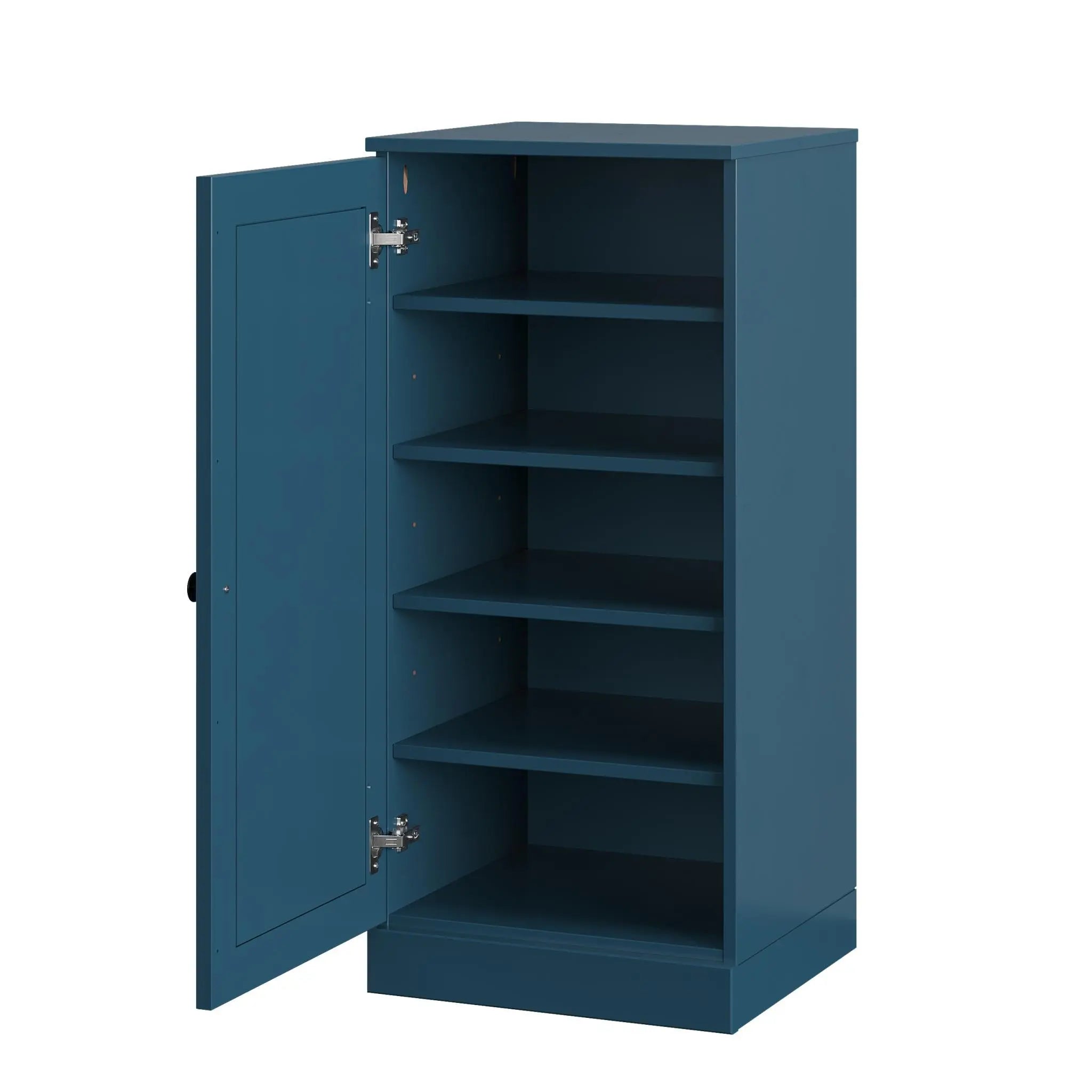 Teal Blue Ten Pair Solid WoodShoe Storage Cabinet Homeroots Organization