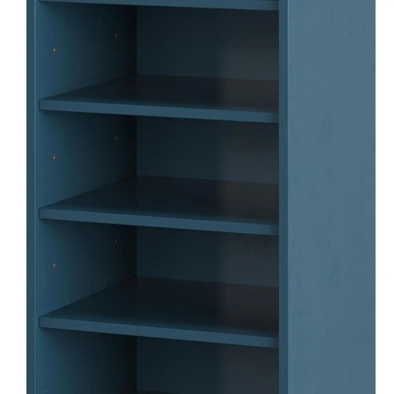 Teal Blue Ten Pair Solid WoodShoe Storage Cabinet Homeroots Organization