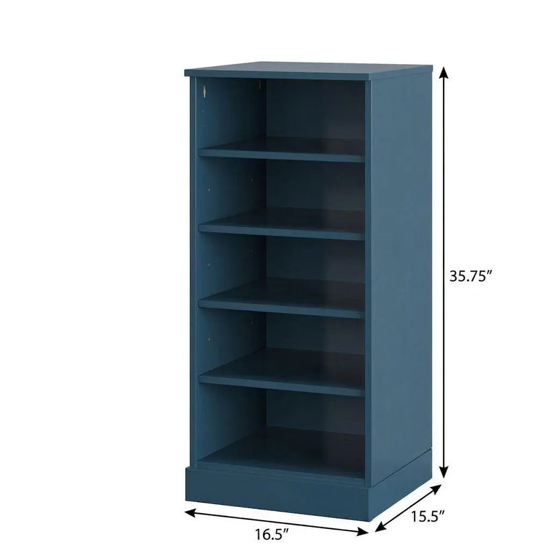 Teal Blue Ten Pair Solid WoodShoe Storage Cabinet Homeroots Organization