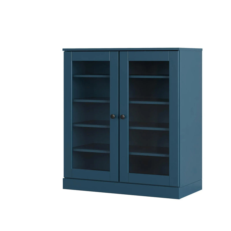 Teal Blue Twenty Pair Solid WoodShoe Storage Cabinet Homeroots Organization