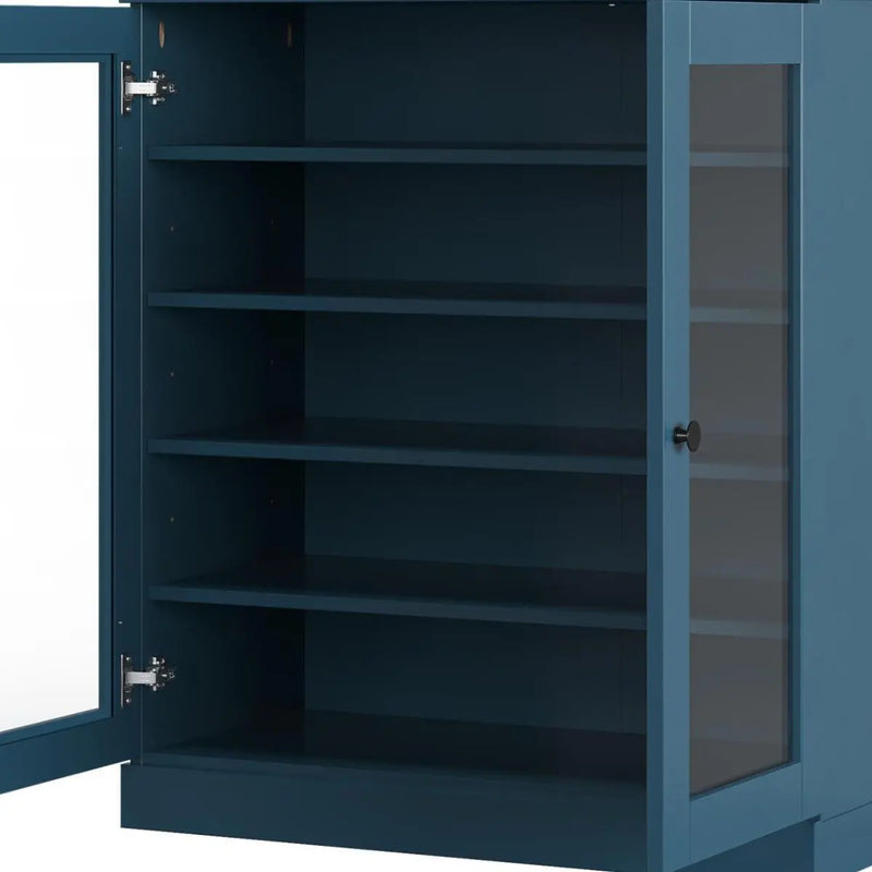 Teal Blue Twenty Pair Solid WoodShoe Storage Cabinet Homeroots Organization