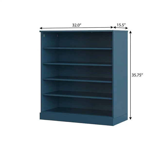 Teal Blue Twenty Pair Solid WoodShoe Storage Cabinet Homeroots Organization