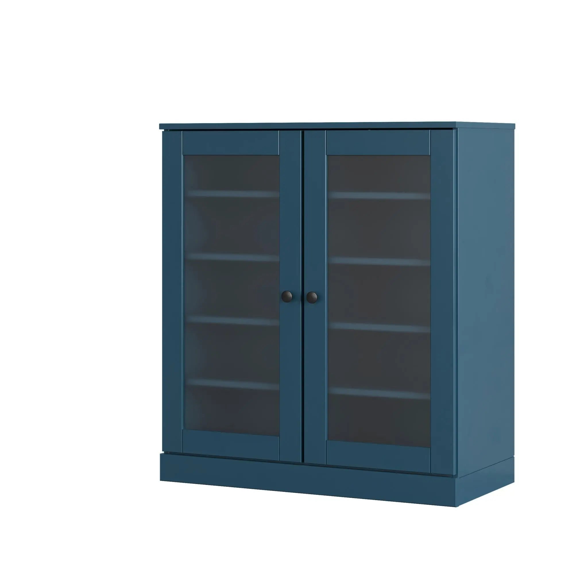 Teal Blue Twenty Pair Solid WoodShoe Storage Cabinet Homeroots Organization