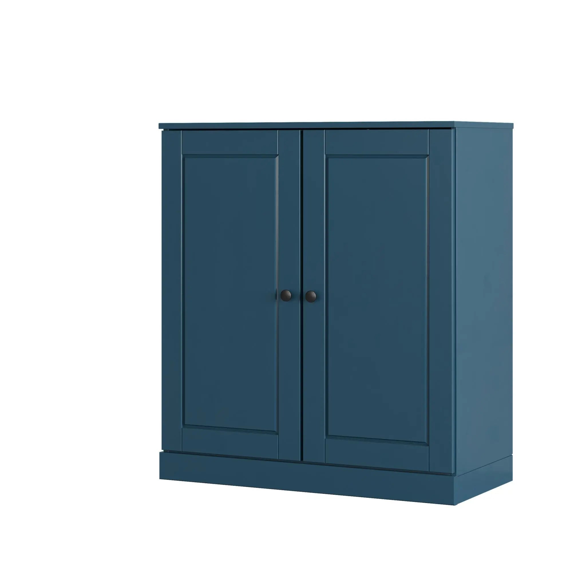 Teal Blue Twenty Pair Solid WoodShoe Storage Cabinet Homeroots Organization