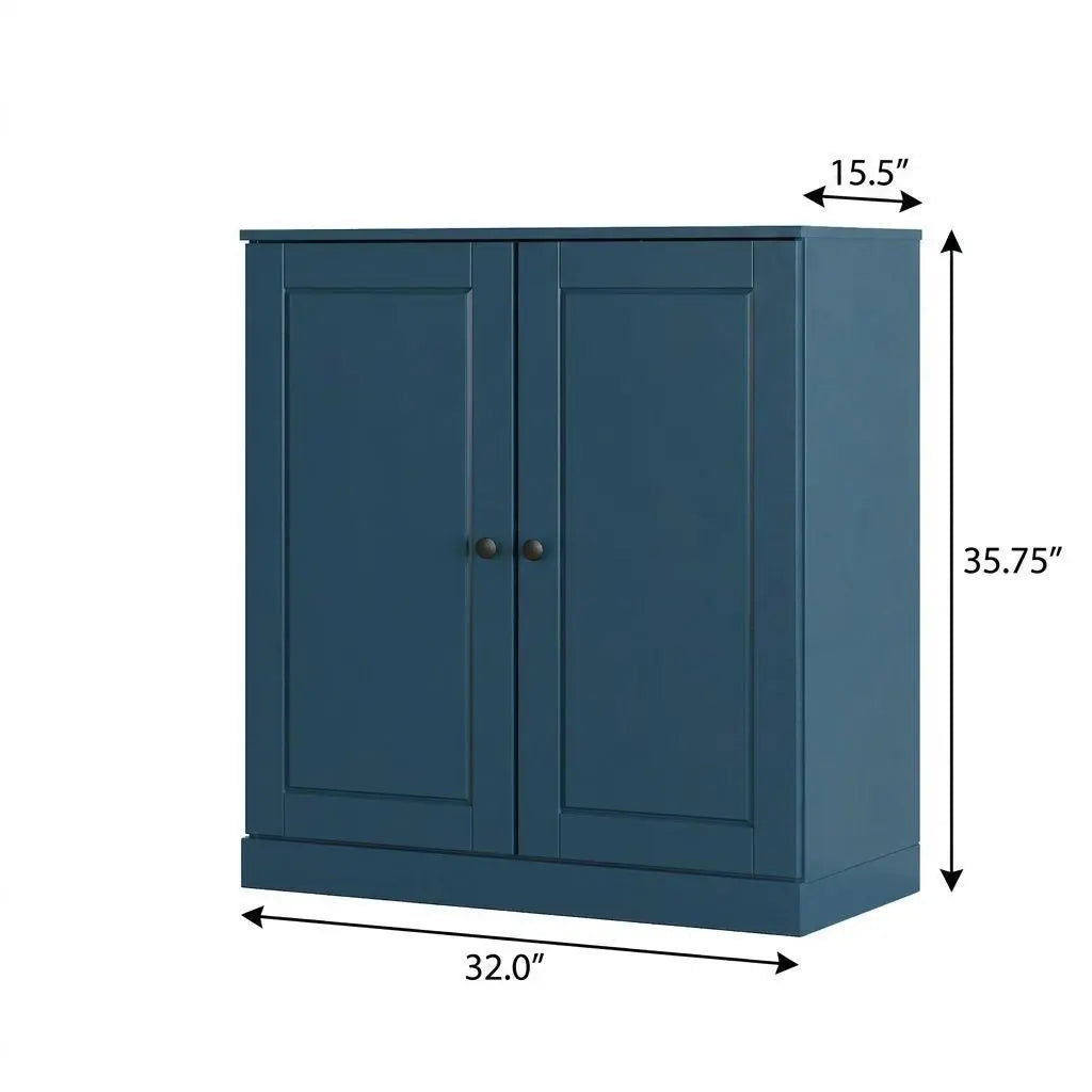 Teal Blue Twenty Pair Solid WoodShoe Storage Cabinet Homeroots Organization