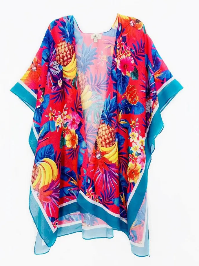 Teal Tropical Kimono JC Sunny Fashion