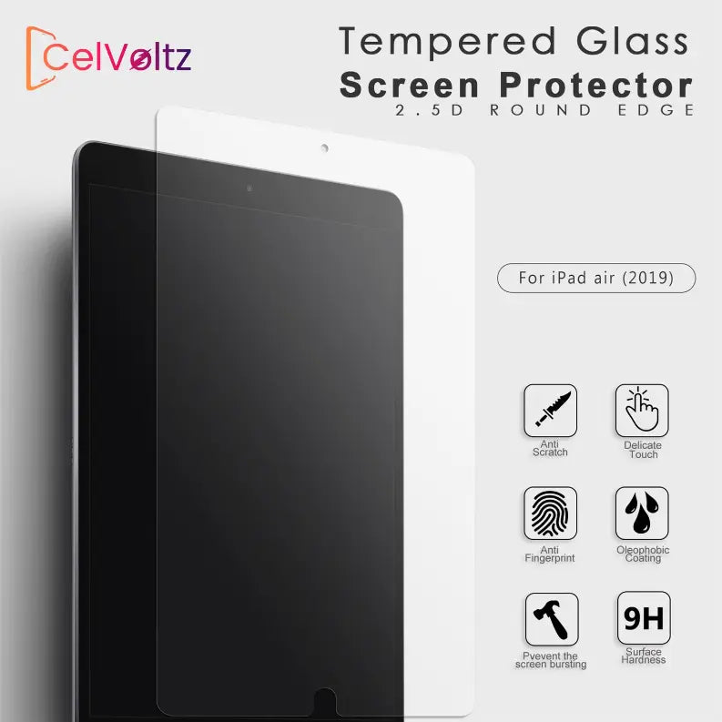 Tempered Glass Compatible For Ipad Air 1 / Air 2 / Ipad Pro 9.7 / Ipad 5 / Ipad 6 (5 Pack) (Clear) CelVoltz