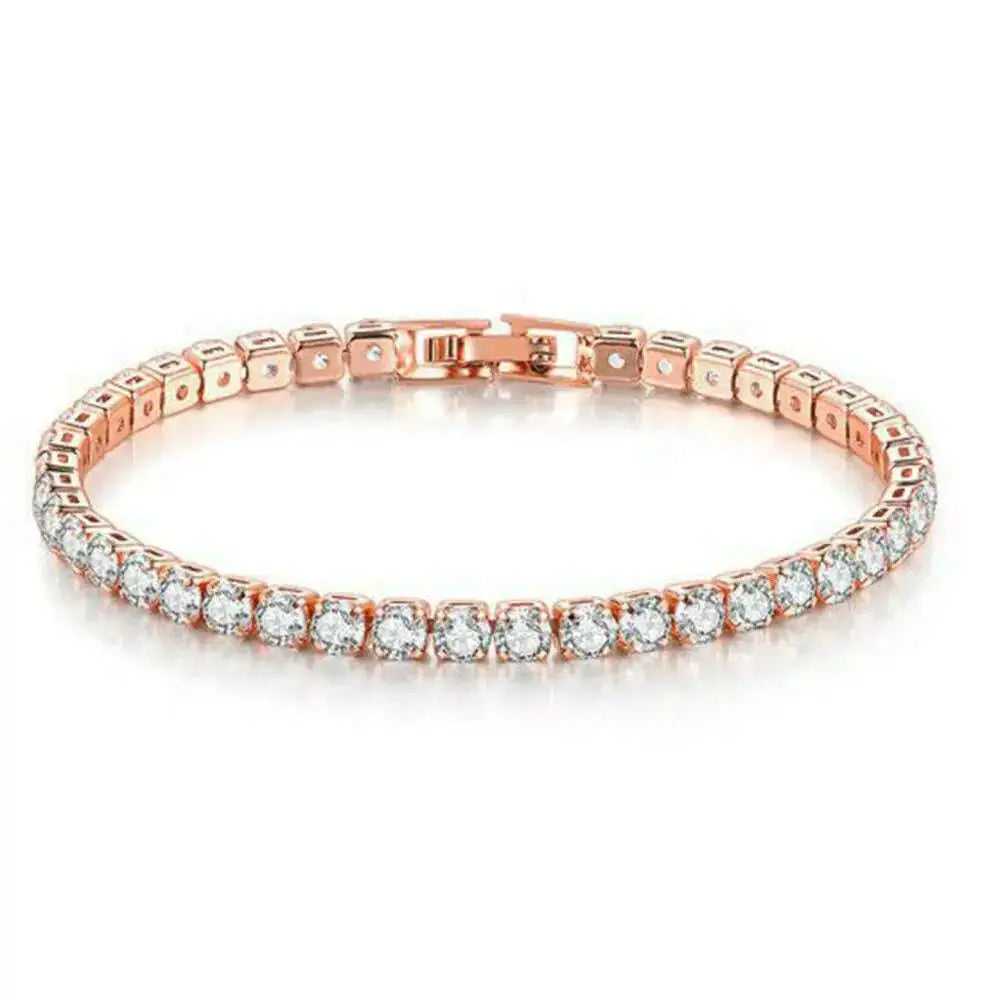 Tennis-Bracelet-Wrist-Chain-Round-Cut-Zircon-Vintage-Gold-Filled-Accessories-GreatEagleInc-334175511