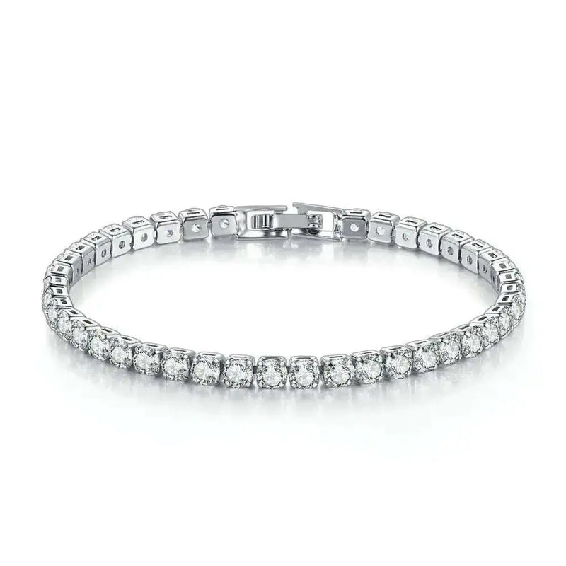 Tennis-Bracelet-Wrist-Chain-Round-Cut-Zircon-Vintage-Gold-Filled-Accessories-GreatEagleInc-334175750