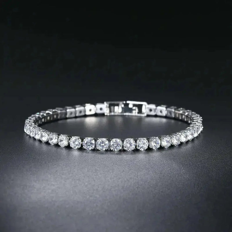 Tennis-Bracelet-Wrist-Chain-Round-Cut-Zircon-Vintage-Gold-Filled-Accessories-GreatEagleInc-334175939