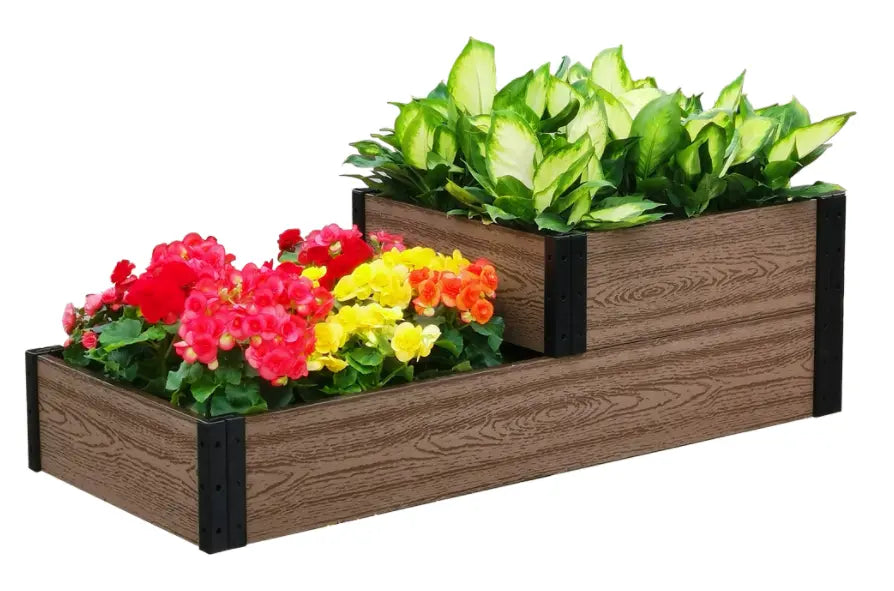 Terraced Roadside Garden Bed 48"/24" L x 21" W x 7"/14" H Dynaforge