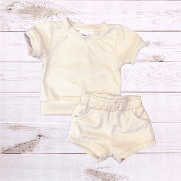 Terry Cloth Short Outfit (Natural) Melina & Me