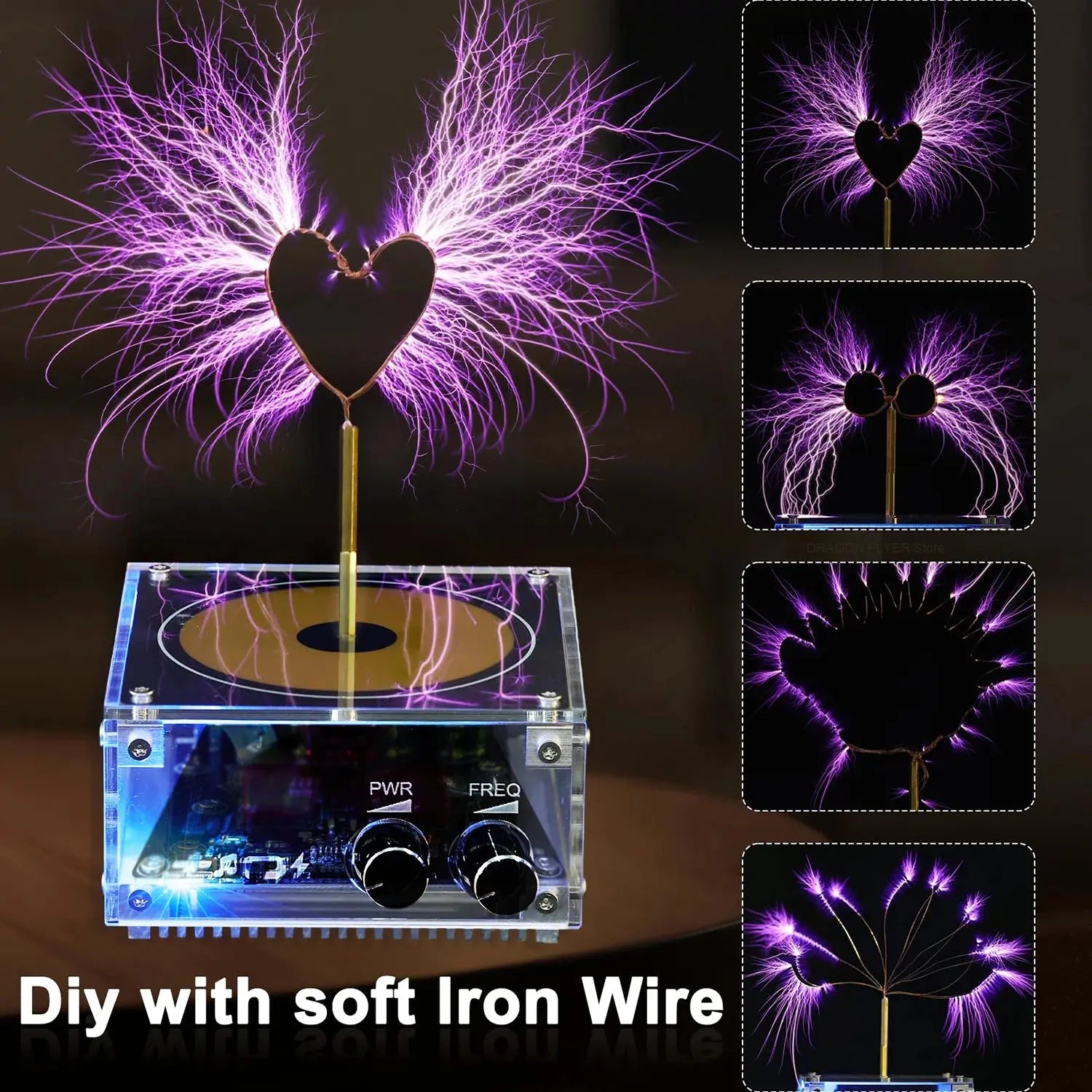 Tesla Coil Musical Speaker Artificial Lightning Bluetooth Music Tesla Coil Arc Plasma Wireless Transmission Experiment Model GreatEagleInc