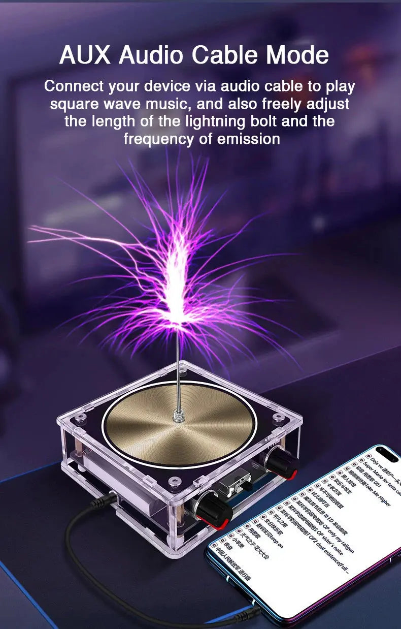 Tesla Coil Musical Speaker Artificial Lightning Bluetooth Music Tesla Coil Arc Plasma Wireless Transmission Experiment Model GreatEagleInc