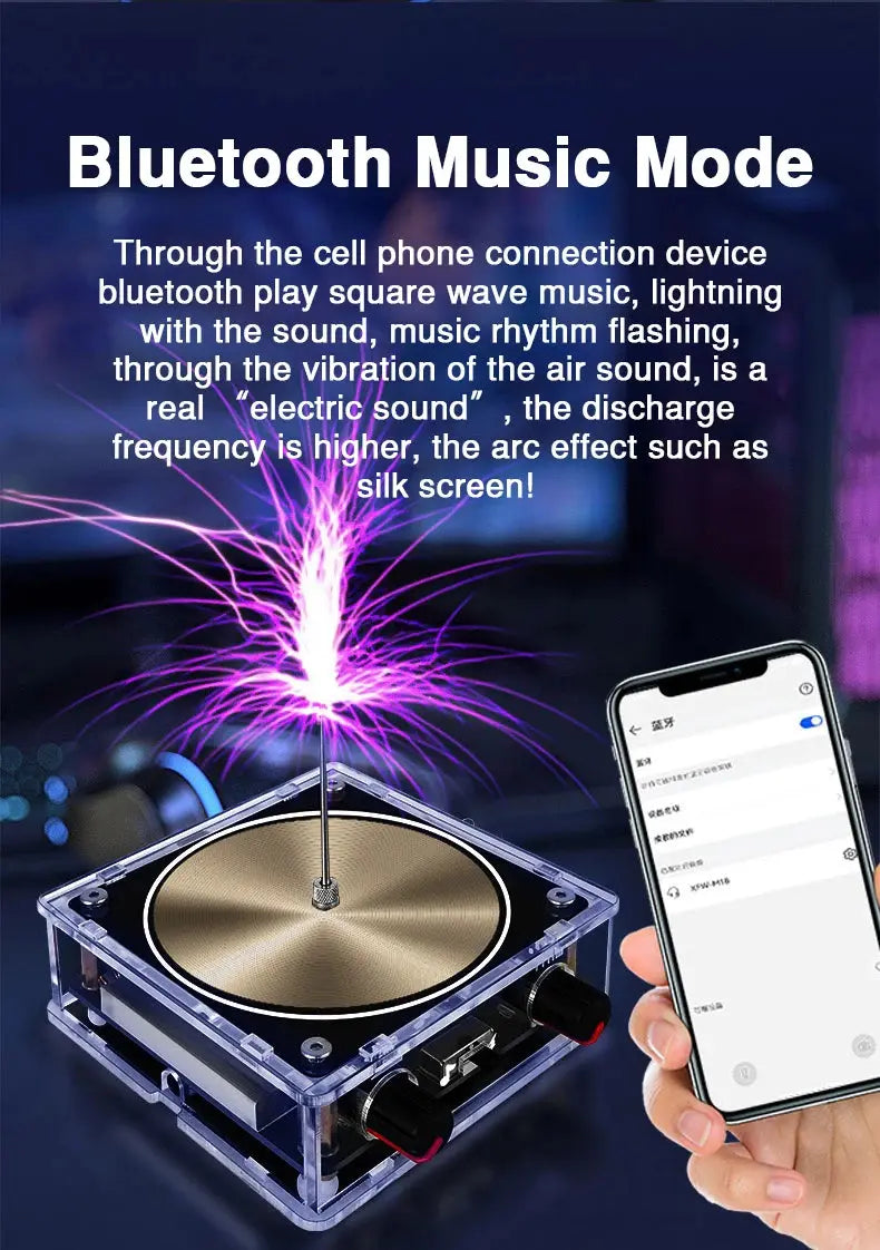 Tesla Coil Musical Speaker Artificial Lightning Bluetooth Music Tesla Coil Arc Plasma Wireless Transmission Experiment Model GreatEagleInc