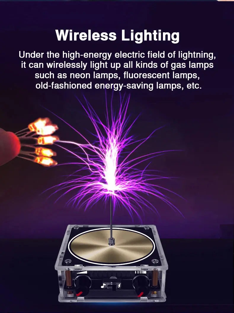 Tesla Coil Musical Speaker Artificial Lightning Bluetooth Music Tesla Coil Arc Plasma Wireless Transmission Experiment Model GreatEagleInc