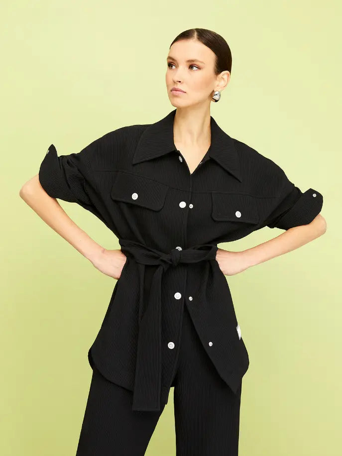 Textured Oversized Jacket Nocturne