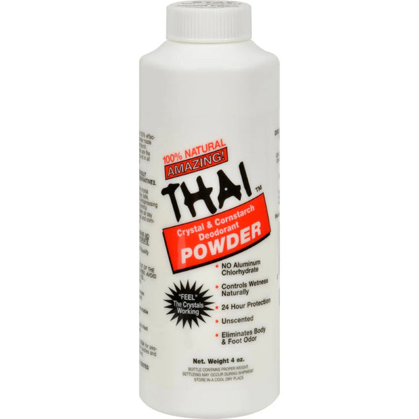 Thai Deodorant Stone Crystal And Corn Starch Deodorant Body Powder - 3 Oz Thai Deodorant Stone