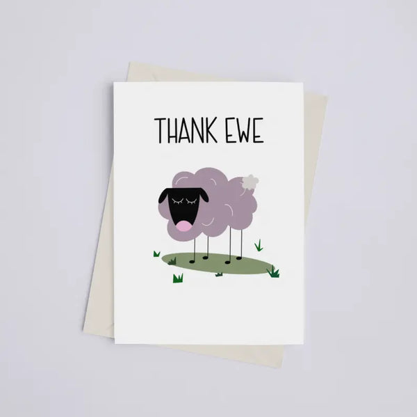 Thank Ewe - Greeting Card Black Cat Bazaar