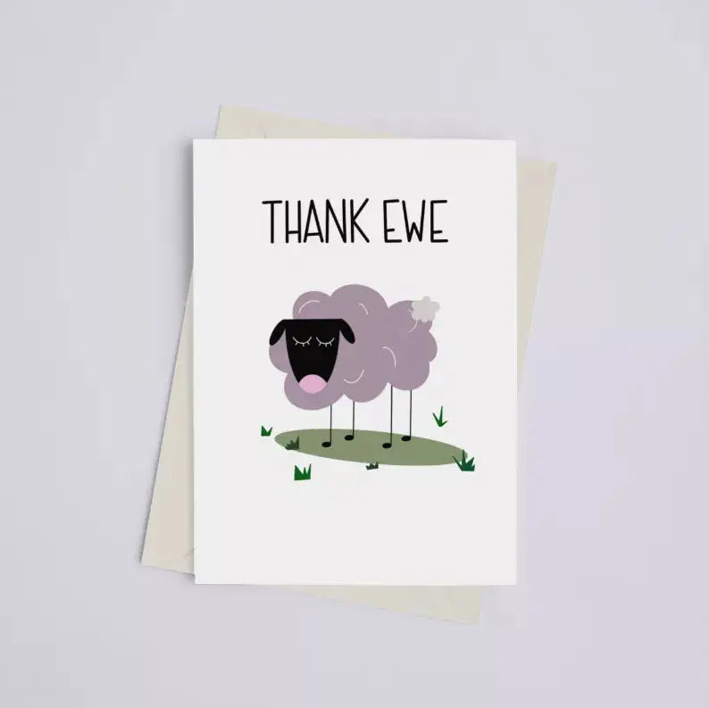 Thank Ewe - Greeting Card Black Cat Bazaar