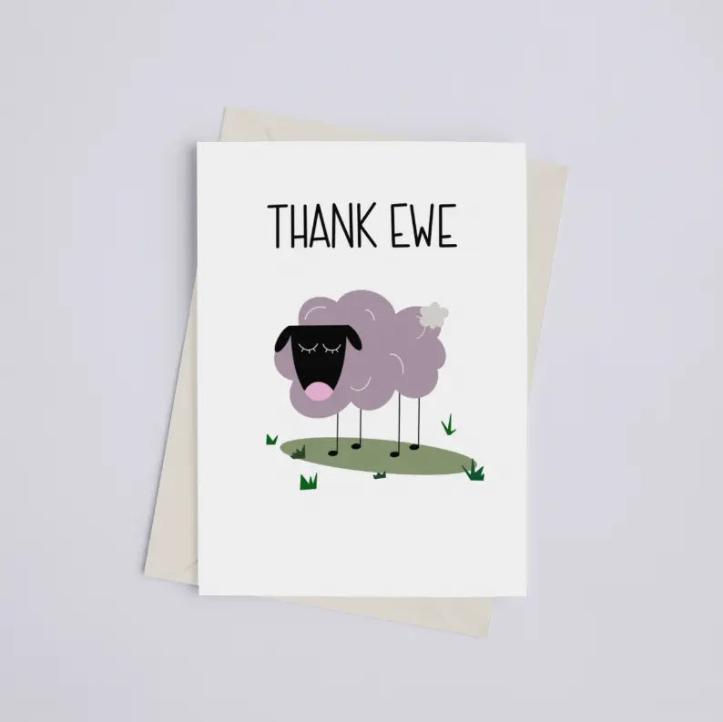 Thank Ewe - Greeting Card Black Cat Bazaar