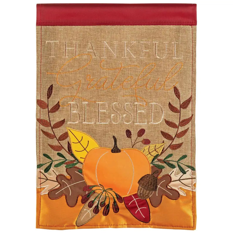 Thankful And Blessed Pumpkin Flag Dicksons Inc