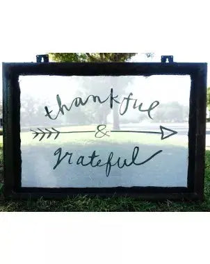 Thankful Grateful Screen Print Art Vintage Addiction