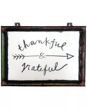 Thankful Grateful Screen Print Art Vintage Addiction